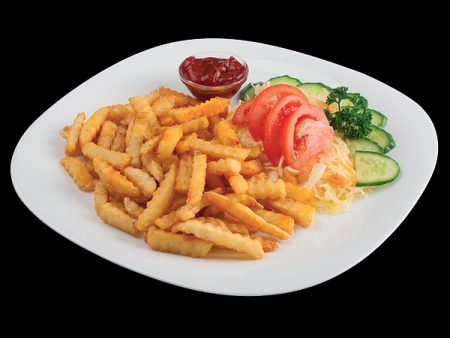 French fries with vegetables