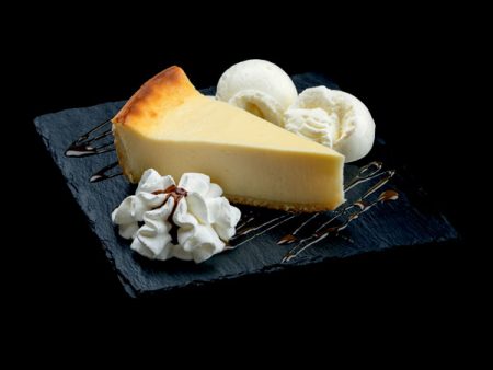 Cheesecake with vanilla ice cream